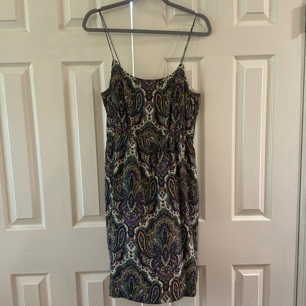 J.Crew Mardi Gras silk mini dress. Size 8. Good used condition.